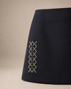 Mini-Jupe Losanges & Strass Noir