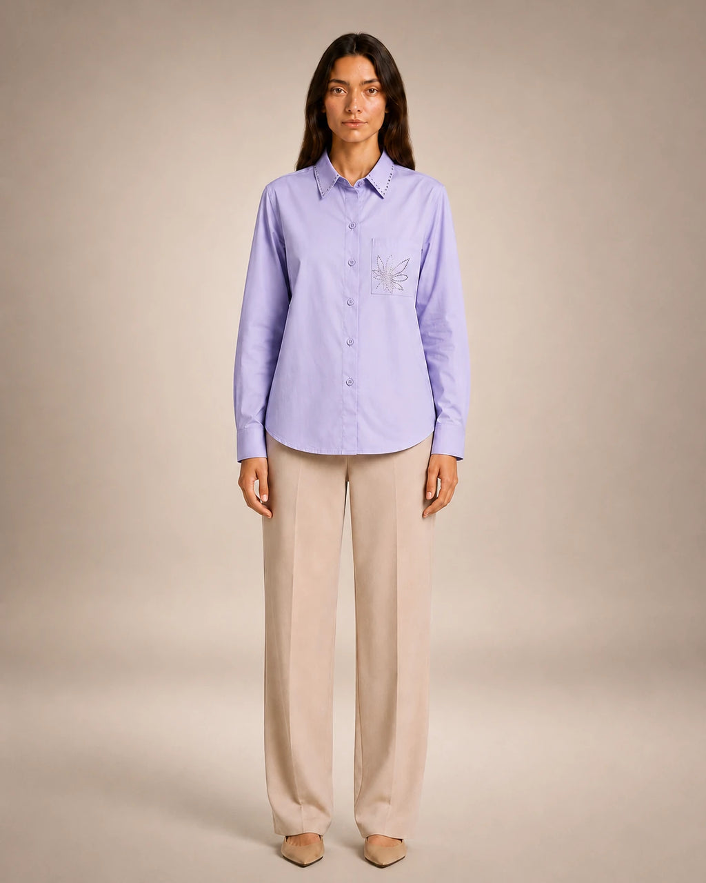 Chemise Strass Lavande