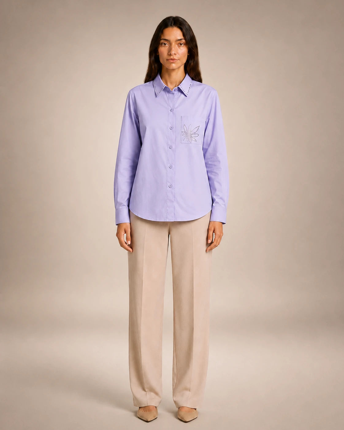 Chemise Strass Lavande