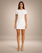 Mini-Jupe Strass Constellation Blanc