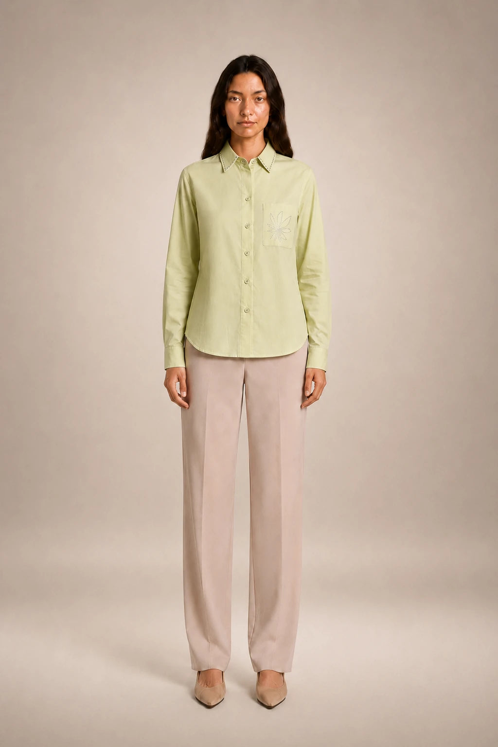 Chemise Strass Vert Citron
