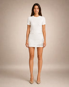Mini-Jupe Arabesques & Strass Blanc