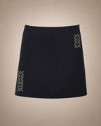 Mini-Jupe Losanges & Strass Noir