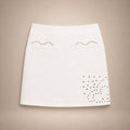 Mini-Jupe Strass Constellation Blanc