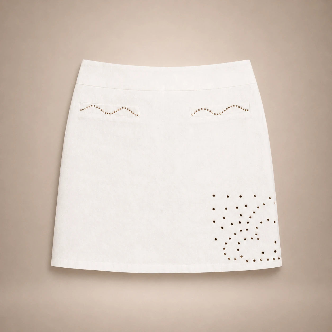 Mini-Jupe Strass Constellation Blanc