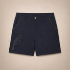 Short Taille Haute Éventail & Strass Noir