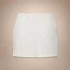 Mini-Jupe Arabesques & Strass Blanc