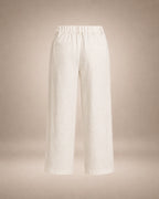 Pantalon Large Vague & Strass Blanc